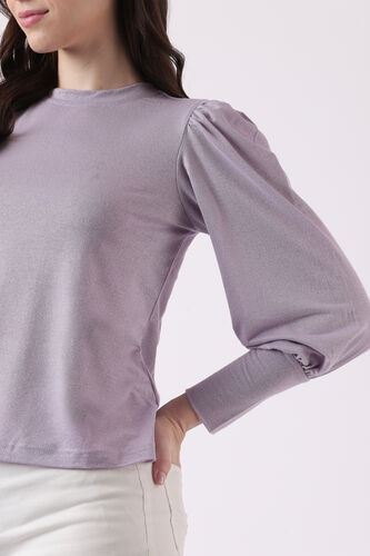 Lilac Self Design Straight Top, Lilac, image 6